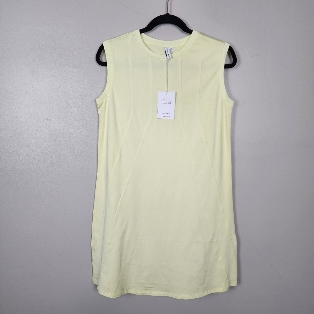 & other stories stretchy yellow mini dress, size 6, nwt